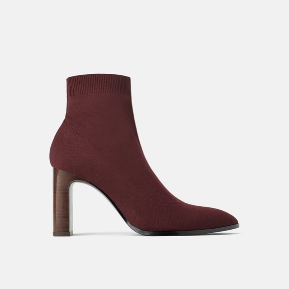 LAST ONE • NWT • Zara • Heeled Sock-Style Ankle Boots - Picture 2 of 5